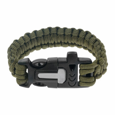 Bransoletka Paracord z krzesiwem – Olive